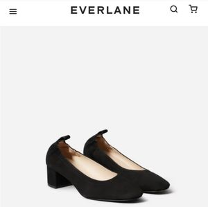 Everlane The Italian Leather Day Heel in Black Suede